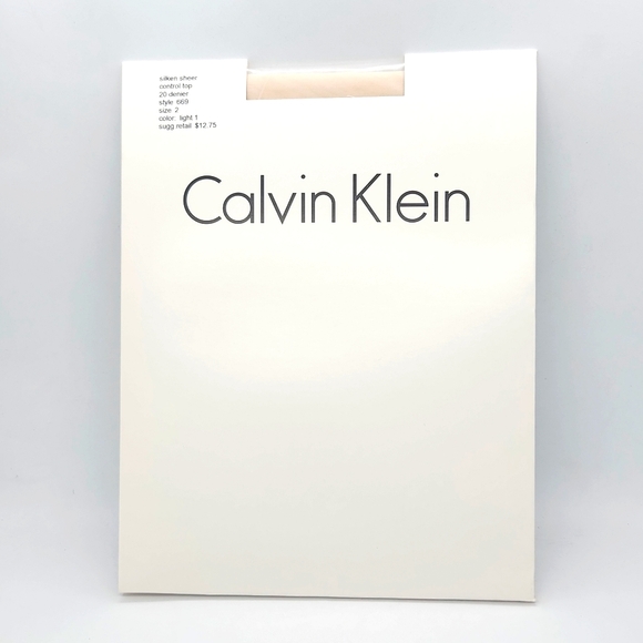 New Calvin Klein Silken Sheer Control Top Hose in Color Light 1 - 2 Pair - Picture 2 of 7